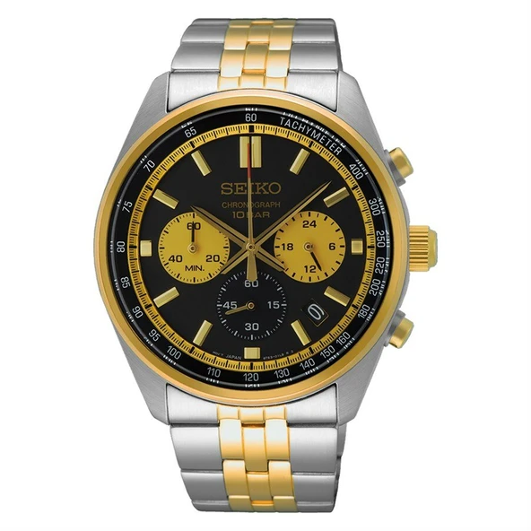 Seiko SSB430P1 Quartz Kronograflı Çelik Altın/Gri Siyah Kadran 42 mm Erkek Kol Saati ürün görseli 1