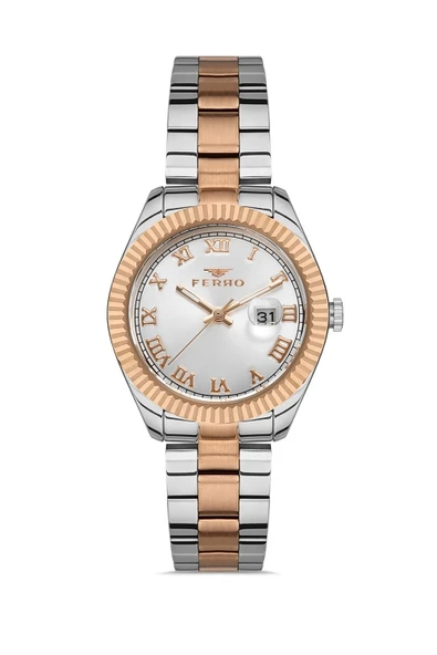 Ferro Quartz Çelik Rose/Gri 33 mm Kadın Kol Saati ürün görseli 1