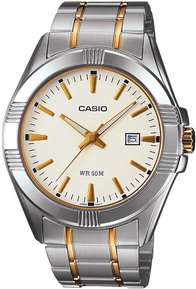 Casio MTP-1308SG-7AVDF Quartz Çelik Altın/Gri Beyaz Kadran 44 mm Erkek Kol Saati ürün görseli 1