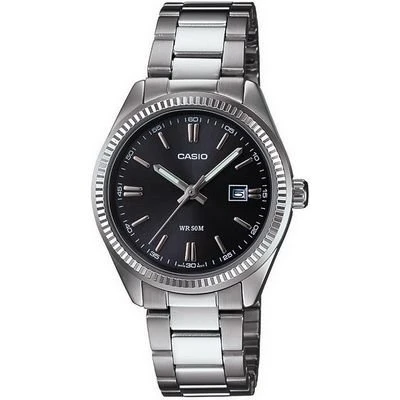 Casio LTP-1302D-1A1VDF Quartz Çelik Gri Siyah Kadran 30 mm Kadın Kol Saati ürün görseli 1
