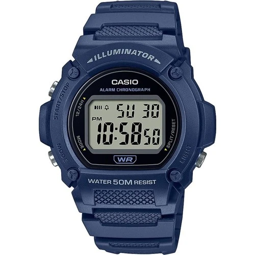 Casio W-219H-2AVDF Quartz Dijital Silikon Lacivert Organik Cam 47 mm Erkek Kol Saati ürün görseli 1