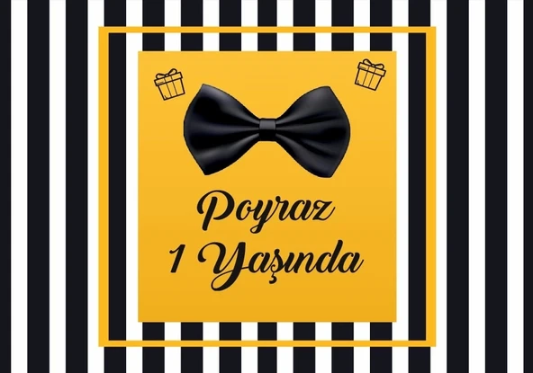 Papyon Temalı Doğum Günü Afişi 50X70 cm ürün görseli 1