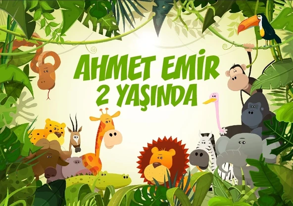 Safafi Temalı Doğum Günü Afişi 50X70 cm ürün görseli 1
