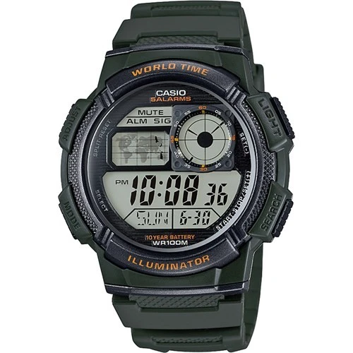 Casio AE-1000W-3AVDF Quartz Silikon Yeşil 10 ATM 44 mm Erkek Kol Saati ürün görseli 1