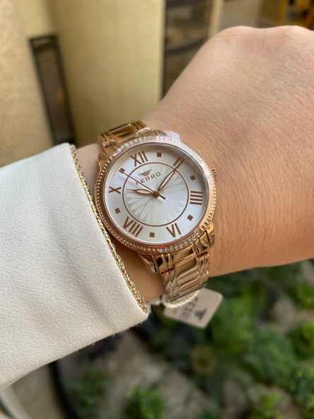 Ferro F21925A-C Quartz Çelik Rose 34 mm Kadın Kol Saati ürün görseli 1