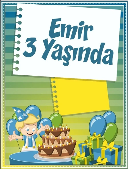 Pasta Temalı Doğum Günü Afişi 35X50 cm ürün görseli 1