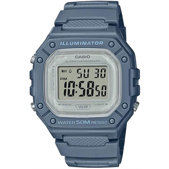 Casio W-218HC-2AVDF Quartz Silikon Mavi Gri Kadran 43 mm Erkek Kol Saati ürün görseli 1
