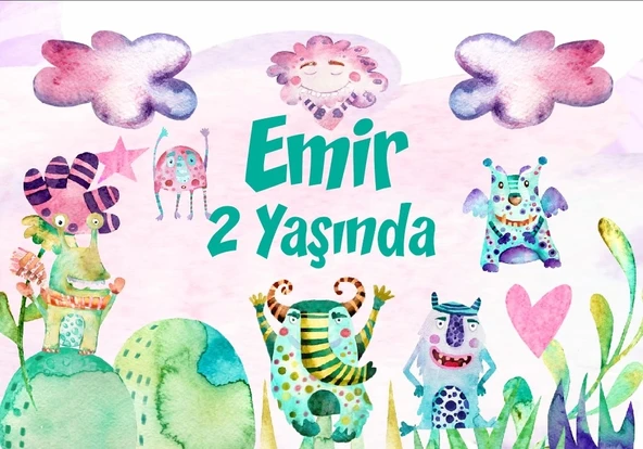 Canavarlar Doğum Günü Afişi 50X70 cm ürün görseli 1