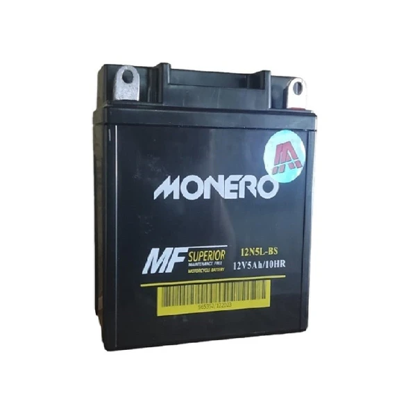 MONERO 12V 5Amper YÜKSEK/DİK 12N-5L-BS-CUP-YBR AKÜ EBATLARI: 119 x 60 x 129mm ürün görseli 1