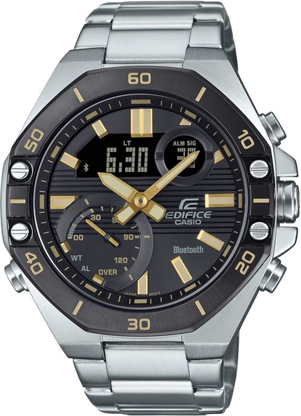 Casio ECB-10DB-1A9DF Edifice Quartz Çelik Gri Siyah Kadran 10 ATM 49 mm Erkek Kol Saati ürün görseli 1