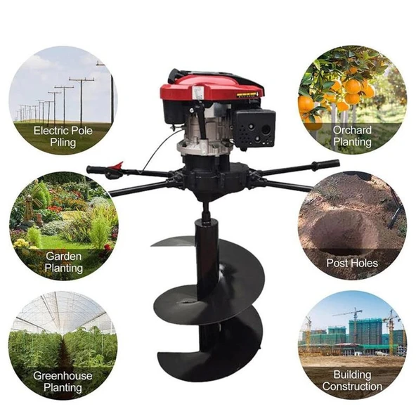 Tomking TKDZ-05/52 Ağır Hizmet Toprak Burgu Makinası 6.5 Hp 300 mm Uzatmalı ürün görseli 1