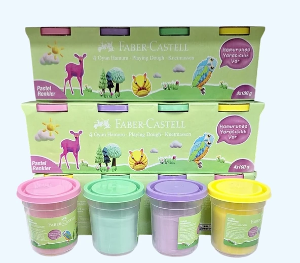 Faber Castell Oyun Hamuru 4 Renk Paste Renkler ürün görseli 1
