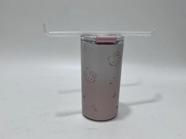 Hello Kitty 480ml Paslanmaz Çelik Pipetli Termos - Resim 4