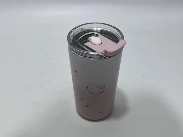 Hello Kitty 480ml Paslanmaz Çelik Pipetli Termos - Resim 5