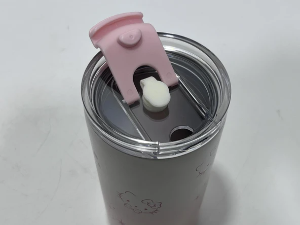 Hello Kitty 480ml Paslanmaz Çelik Pipetli Termos - Resim 6