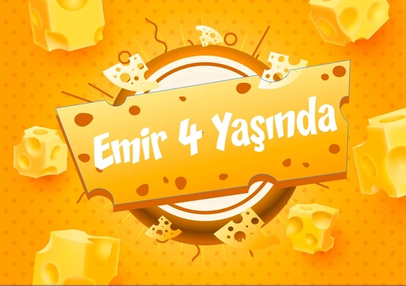 Peynir Temalı Doğum Günü Afişi 35X50 cm ürün görseli 1