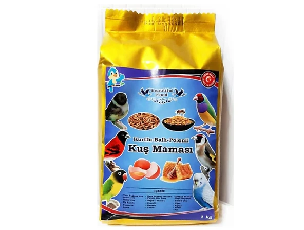 Beautiful Food Ballı Yumurtalı vip classic Kuş Yemi 1Kg ürün görseli 1