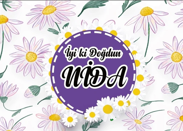 Papatya Temalı Doğum Günü Afişi 100X150 cm ürün görseli 1