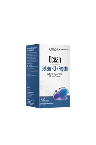 Orzax Ocean Betain HCI Pepsin 120 Tablet ürün görseli 1