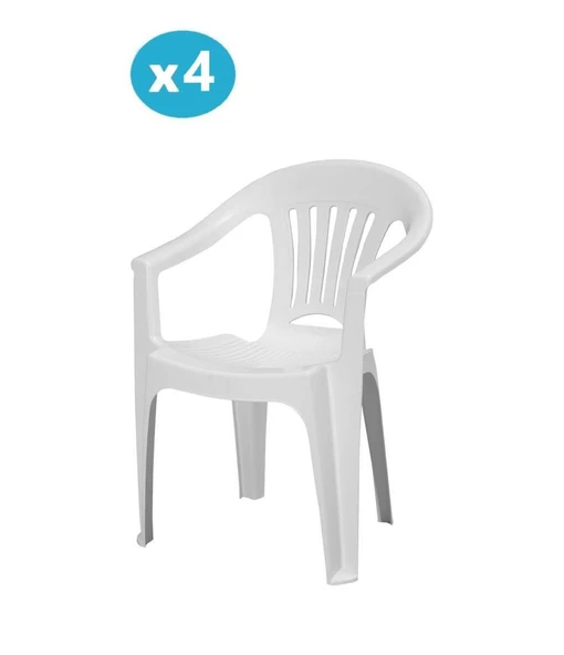 Omnipazar MT-GF141 Zaffiro Plastik Bahçe Balkon Sandalye 4'lü Set ürün görseli 1