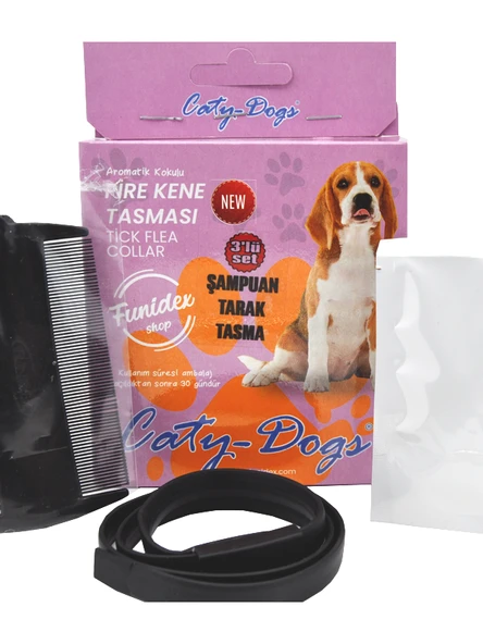 Pet Product funidex köpekler için pire kene bakım seti (şampuan- tarak- tasma ) ürün görseli 1
