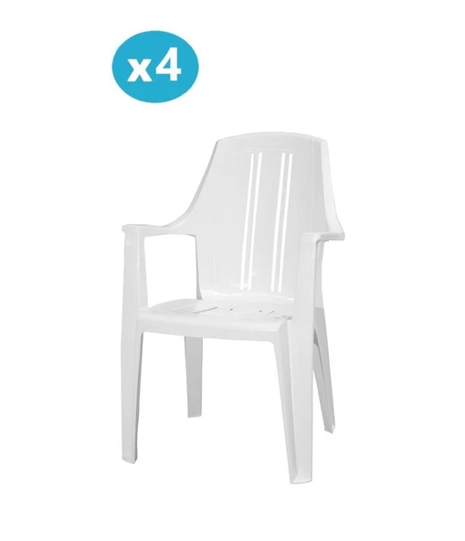 Omnipazar MT-GF139 Orbita Plastik Bahçe Balkon Koltuk Sandalye 4'lü Set ürün görseli 1