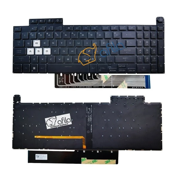 Asus TUF Dash F15 FX517ZR-HN013A7 Notebook uyumlu Klavye, Tuş Takımı (Siyah TR) ışıklı ürün görseli 1