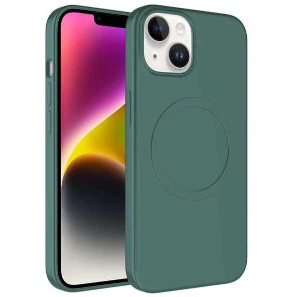 iPhone 14 Kılıf M-safe Wireless Şarj Özellikli Pastel Renk Silikon Plas Kapak ürün görseli 1