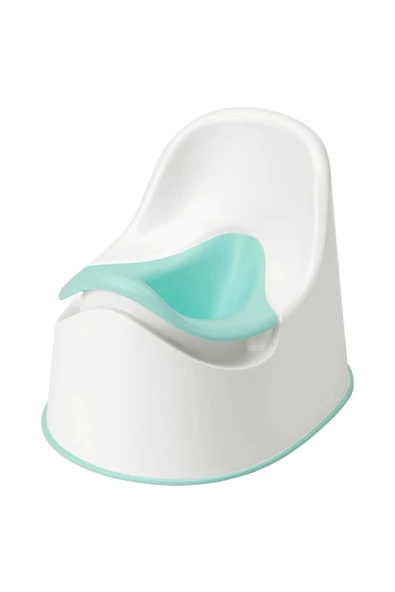 KALİTELİ Çocuk Lazımlığı Yükseklik 28 Cm İkea Çıkartılabilir Pratik Kaymaz Lazımlık Beyaz-Turkuaz ürün görseli 1