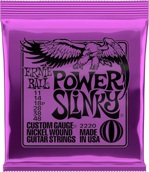 Ernie Ball P02220 Power Slinky Elektro Gitar Teli - Kalınlık 11-48 ürün görseli 1