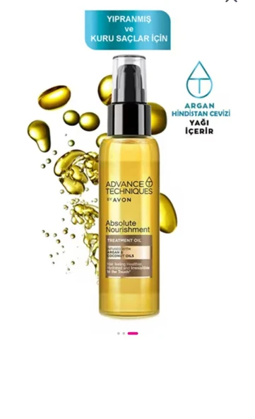AVON Advance Techniques by Avon Argan ve Hindistan Cevizi Yağı İçeren Saç Bakım Yağı 100ml ürün görseli 1