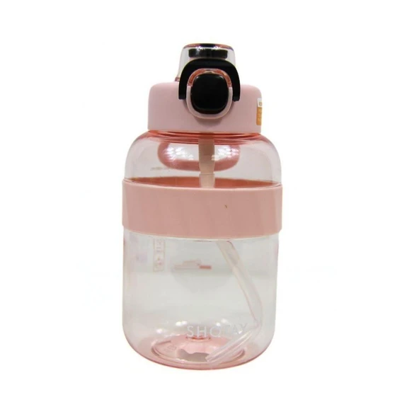 Shotay Pipetli Su Matarası Tritan Pembe 1000Ml ürün görseli 1