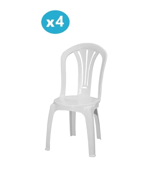 Omnipazar MT-GF193 Foglia Plastik Bahçe Balkon Sandalye 4'lü Set ürün görseli 1
