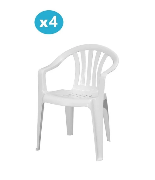 Omnipazar MT-GF101 Carrera Plastik Bahçe Balkon Koltuk Sandalye 4'lü Set ürün görseli 1