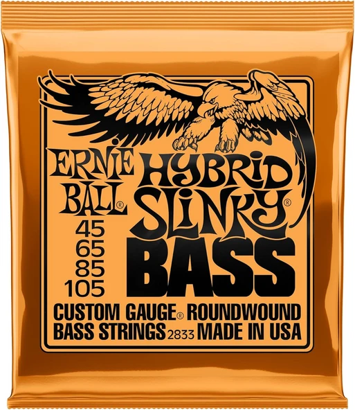 Ernie Ball P02833 Hybrid Slinky Nickel Woundlı Elektrik Bas Telleri, Ölçü 45-105 ürün görseli 1