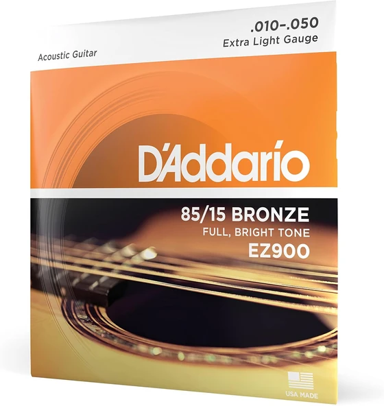 D'Addario EZ900 85/15 Bronze Akustik Gitar Teli (10-50) ürün görseli 1