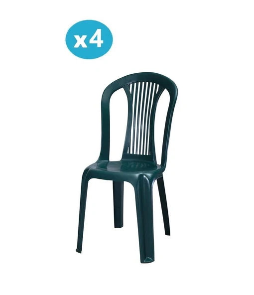 Omnipazar MT-GF187 Agosto Plastik Bahçe Balkon Sandalye 4'lü Set ürün görseli 1