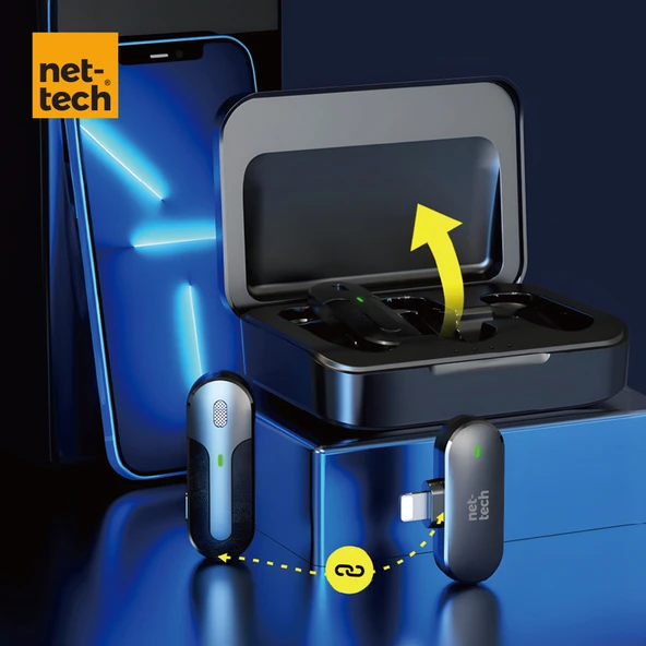 Nettech NT-0T09 Lightning Duo Wireless Mini Kablosuz Yaka Mikrofonu - Resim 5