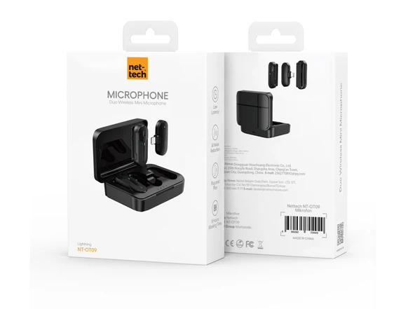 Nettech NT-0T09 Lightning Duo Wireless Mini Kablosuz Yaka Mikrofonu - Resim 6