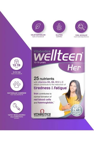 Vitabiotics Wellteen Her 30 Tablet ürün görseli 1