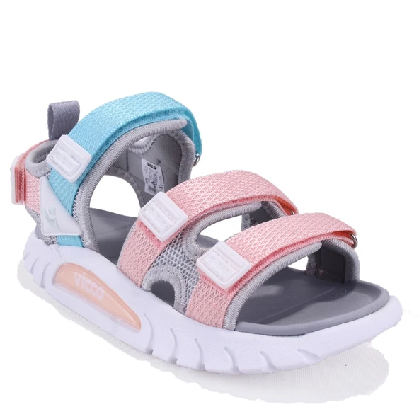 Vicco Cube 332F25Y212 Gri Pembe Ortopedik Günlük Kız Çocuk Spor Sandalet ürün görseli 1