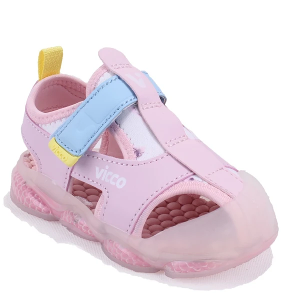 Vicco Live 332B525Y217 Pudra Ortopedik Günlük Işıklı Kız Çocuk Spor Sandalet ürün görseli 1