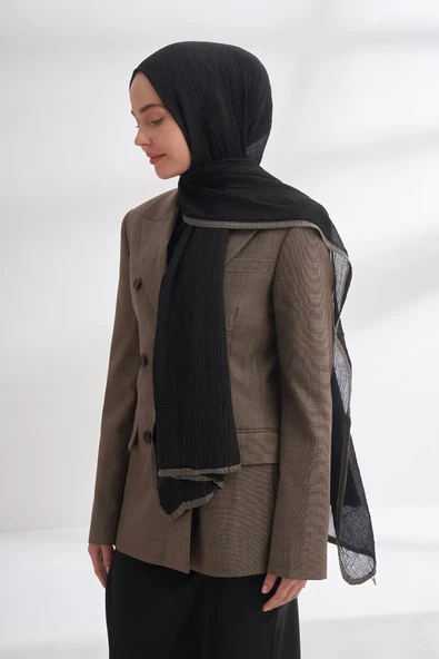 Müslin Biyeli Şal  -90 x 200- 3352-01 - Resim 2