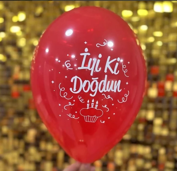 İYİ Kİ DOĞDUN BASKILI BALON 10 ADET - Resim 3