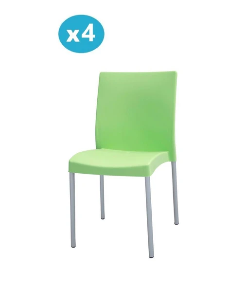 Omnipazar MT-CF875 Vortice Plastik Bahçe Balkon Sandalye 4'lü Set ürün görseli 1
