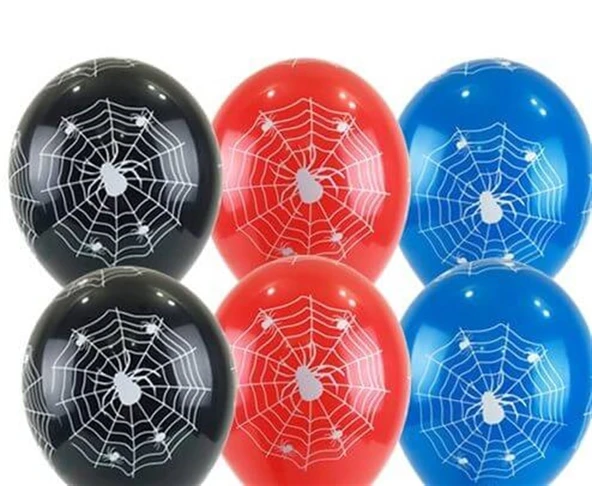 ÖRÜMCEK AĞ BASKILI BALON 10 ADET - Resim 3