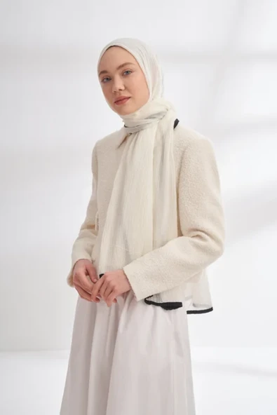Müslin Biyeli Şal  -90 x 200- 3352-01 - Resim 4