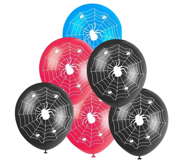 ÖRÜMCEK AĞ BASKILI BALON 10 ADET - Resim 2