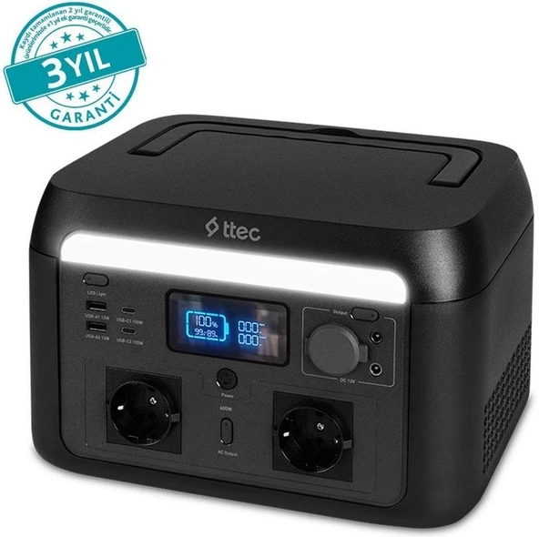 Ttec PowerMax Pro Taşınabilir Güç Kaynağı 600W ürün görseli 1