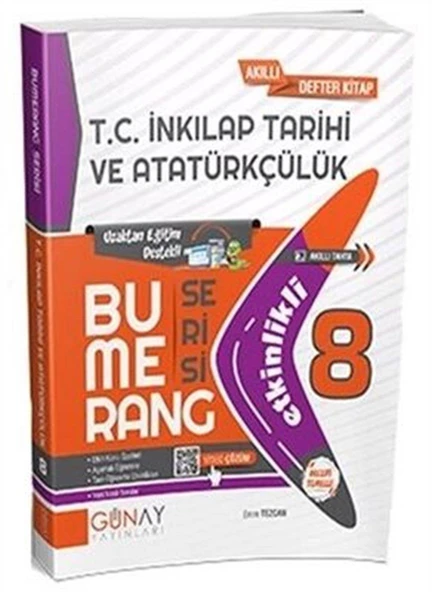 8. Sınıf Bumerang Etkinlikli T.C. İnkılap Tarihi ve Atatürkçülük Soru Bankası Günay Yayınları ürün görseli 1